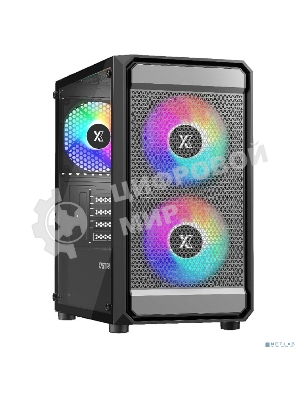 Компьютерный корпус XASTRA A303M 3FRGb Black mATX/Mesh/ tempered glass/2x140мм + 1x120мм FRGb fans/ A303M-2FC14F-1FC12F