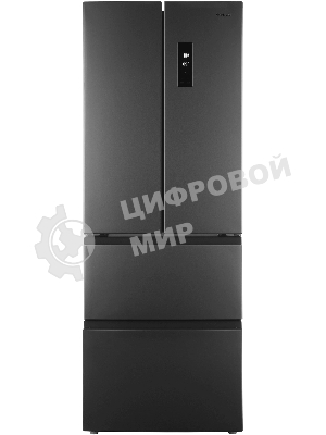 Холодильник Hyundai CM40043F нержавеющая сталь трехкамерный 224/113 л морозилка снизу, No Frost, Side by Side