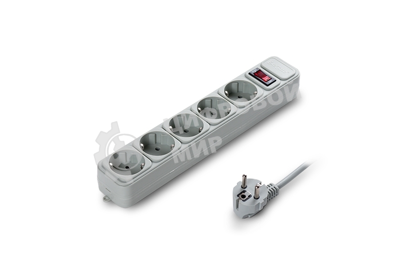 Сетевой фильтр ExeGate EX266862RUS SP-5-1.5G (5 розеток, 1.5 м, евровилка, светло-серый)