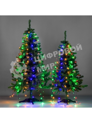 Елочная гирлянда с кольцом Neon-night 7 нитей по 1,5 метра, цвет диодов мультиколор, не соединяется