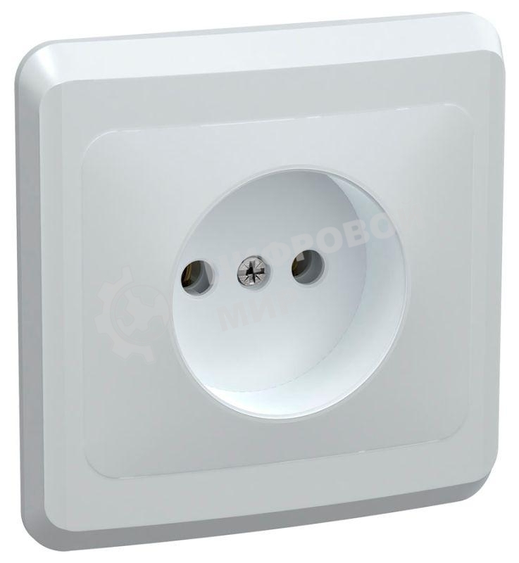 Розетка 1-м СП Вега РС10-2-ВБ без заземл. контакта и защ. штор 10А бел. IEK ERV10-K01-10-DM