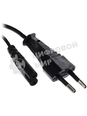 Кабель Telecom Кабель (TP228-IEC320-C7--CEE7/16-1.8-B) для аудио-видео техники IEC-320-C7--розетка 220V, 2-pin, 1.8м, черный