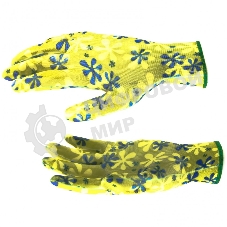 Перчатки садовые из полиэстера с нитрильным обливом, зеленые, M Palisad