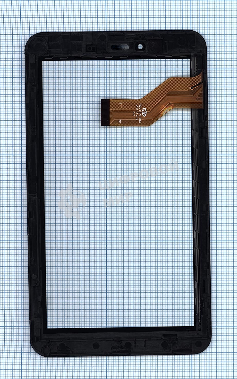 Сенсорное стекло (тачскрин) для Irbis TX70. черное с рамкой