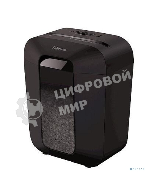Шредер Fellowes PowerShred LX50 черный (секр.P-4)/перекрестный/9лист./17лтр./скрепки/скобы/пл.карты