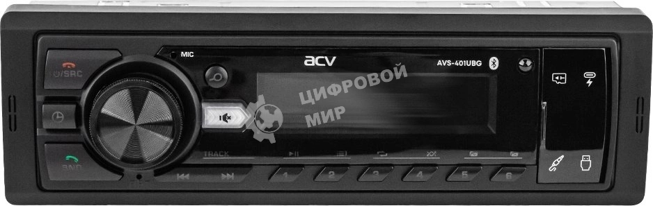 Автомагнитола ACV AVS-401UBG 1DIN 4x50Вт v5.0 AUX 2 (43342)