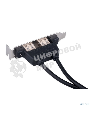 Планка USB 2.0 на заднюю панель низкопрофильная Cablexpert CCUSBRECEPTACLE-LP, 2 порта USB
