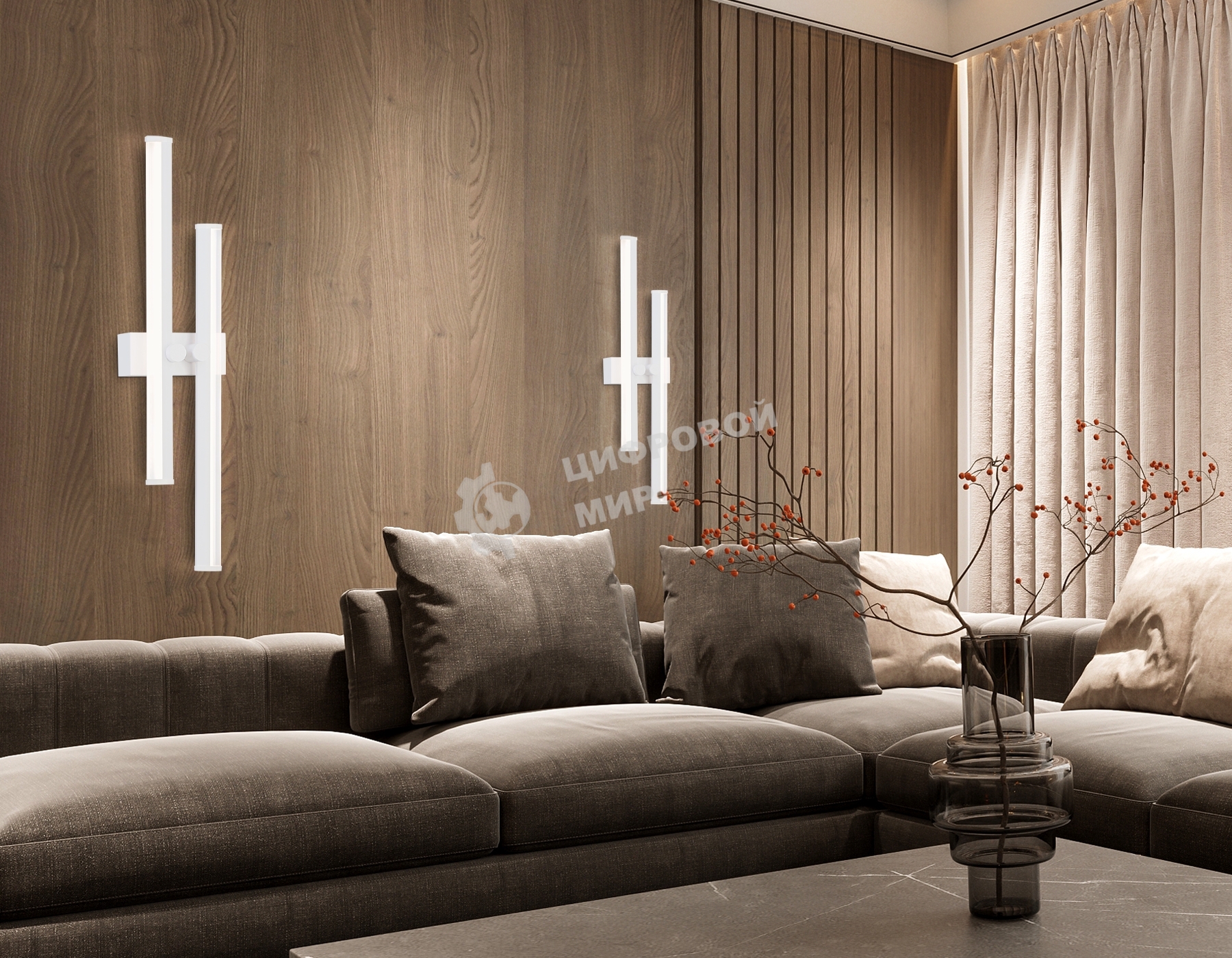 Настенный светодиодный светильник Ambrella light FL6151 WH белый 18W 3000K-6400K 510*120*65