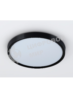 Потолочный светодиодный светильник Ambrella light FZ3050 BK черный IP44 24W+10W 6400+6400К D300*40 (Без ПДУ)