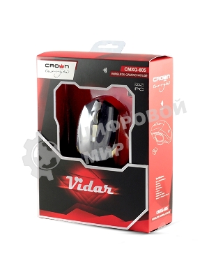 Мышь беспроводная Crown Gaming CMXG-605 черный, 1600 dpi, радиоканал, USB, кнопки - 6