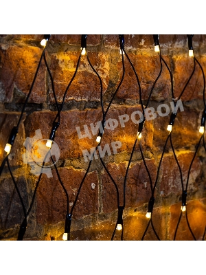 Гирлянда Neon-night Сеть 2х2х1.5 м, свечение с динамикой, прозрачный ПВХ, 136 LED, 230 В, цвет свечения теплый белый
