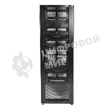 Шкаф серв.ПРОФ нап. 42U (600x1000) дверь перфор., задние двойные перфор., черный, в сборе (ШТК-СП-42.6.10-48АА-9005) (1 коробка)
