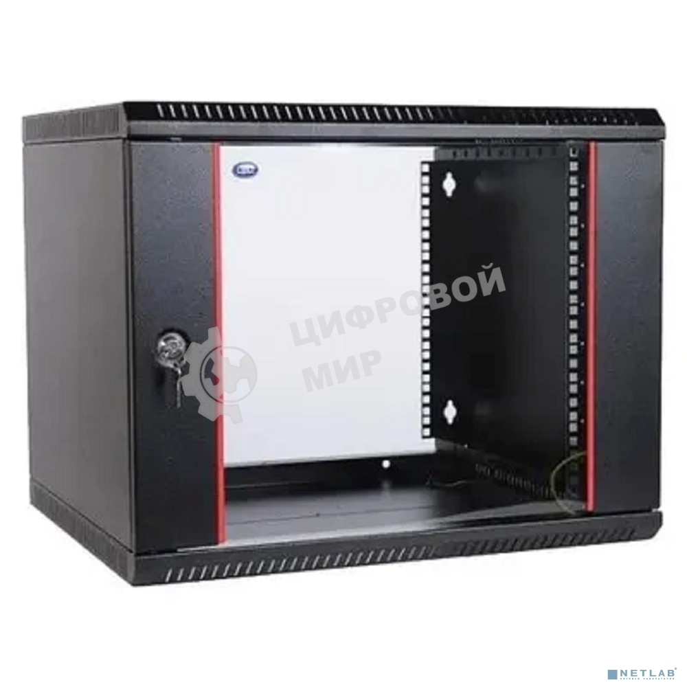 Шкаф телеком. настенный разборный 6U (600х650) дверь стекло, цвет черный (ШРН-Э-6.650-9005) (1 коробка)