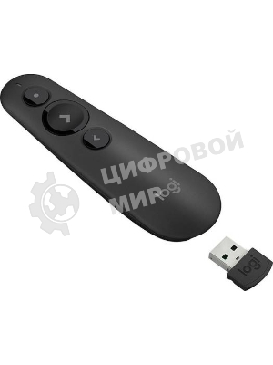 Презентер Logitech R500s Graphite черный, Bluetooth + 2.4 GHz, USB-ресивер, 3 программируемых кнопки, лазерная указка