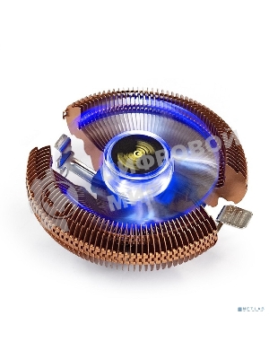 Кулер для процессора ExeGate Wizard EE91-PWM.Cu.BLUE бронзовый, 90 мм, алюминий/медь, 2400 об/мин, 24 дБ, 4 pin, 80 Вт, 58 мм