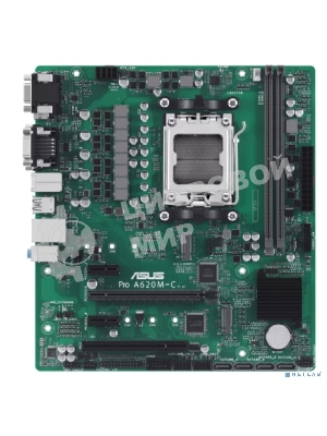 Материнская плата ASUS Pro A620M-C-CSM, AM5, AMD A620, 2xDDR5, 4xSATA, 2xM.2 PCIe 4.0 x4, 1xPCIe 4.0 x16, 2xPCIe x1, 1xRJ45 1GbE, 1xUSB 3.2 Gen 2, 3xUSB 2.0, 1xUSB-C 3.2 Gen 2, 1xDVI-D, 1xDP, 1xHDMI, 1xVGA, 3x3.5 мм, 7.1, mATX