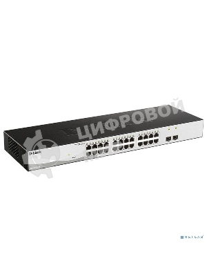 Коммутатор управляемый L2 D-Link DGS-1210-26/FL2A с 24 портами 10/100/1000Base-T и 2 портами 1000Base-X SFP