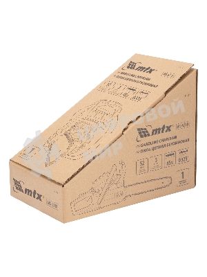 Пила цепная бензиновая MTX S-5218, шина 45 см, 52см3, 3 л.с., шаг 0,325, паз 1,5 мм, 72 зв