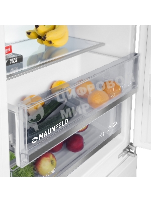 Встраиваемый холодильник Maunfeld MBF19369NFWGR LUX Inverter белый двухкамерный 257/84л морозилка снизу