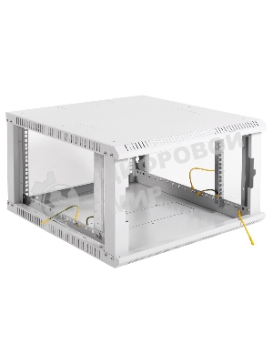Шкаф телеком. настенный разборный 6U (600х520) дверь стекло, черный (ШРН-Э-6.500-9005)