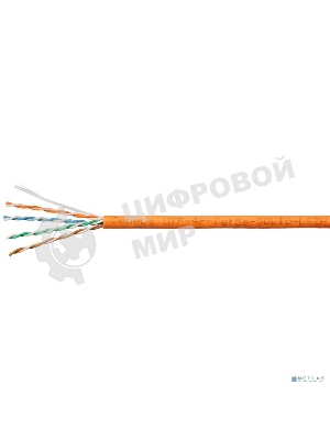 Кабель витая пара UTP (U/UTP) Cabeus UTP-4P-Cat.5e-SOLID-LSZH-100 категория 5e, 4 пары (24 AWG), одножильный, оранжевый, LSZH, нг(А)-HF, (100 м)