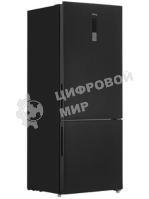 Холодильник Korting KNFC 72337 XN черный двухкамерный 324/108л морозилка снизу, No Frost