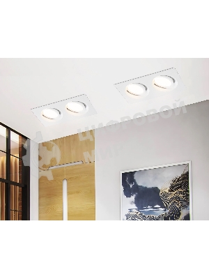 Встраиваемый поворотный точечный светильник Ambrella light TN102745/2 WH белый IP20 GU5.3/2 180*95*25