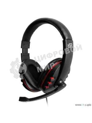 Гарнитура Oklick HS-L380G черный/красный 1.8м мониторы оголовье (JD-032)