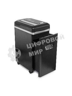 Шредер ГЕЛЕОС УМ22-5, DIN P-5 (5 ур-нь секр.), фрагмент 2х8мм, 9-10 лист (70г/м2), CD/пл.карты/скрепки/скобы, 22 литра