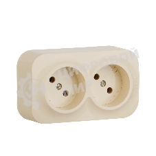 Блок розеток Quteo с предварительным подключением 2x2К без шторок, 16A, 250 В, IP 20, Слон. кость