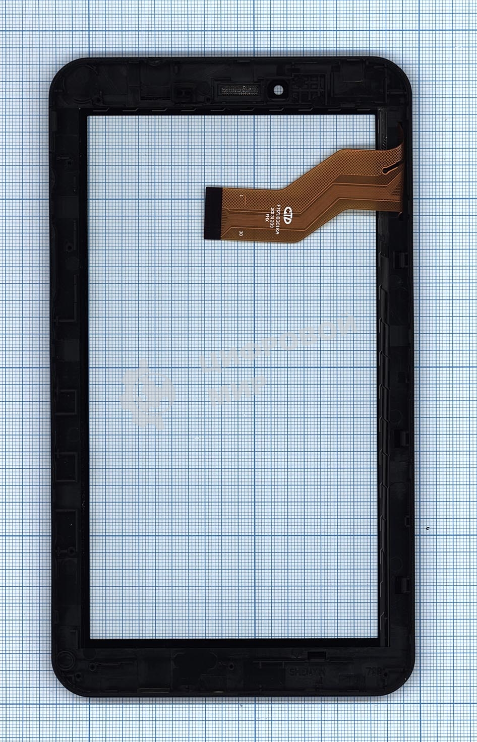 Сенсорное стекло (тачскрин) для Irbis TX74. черное с рамкой