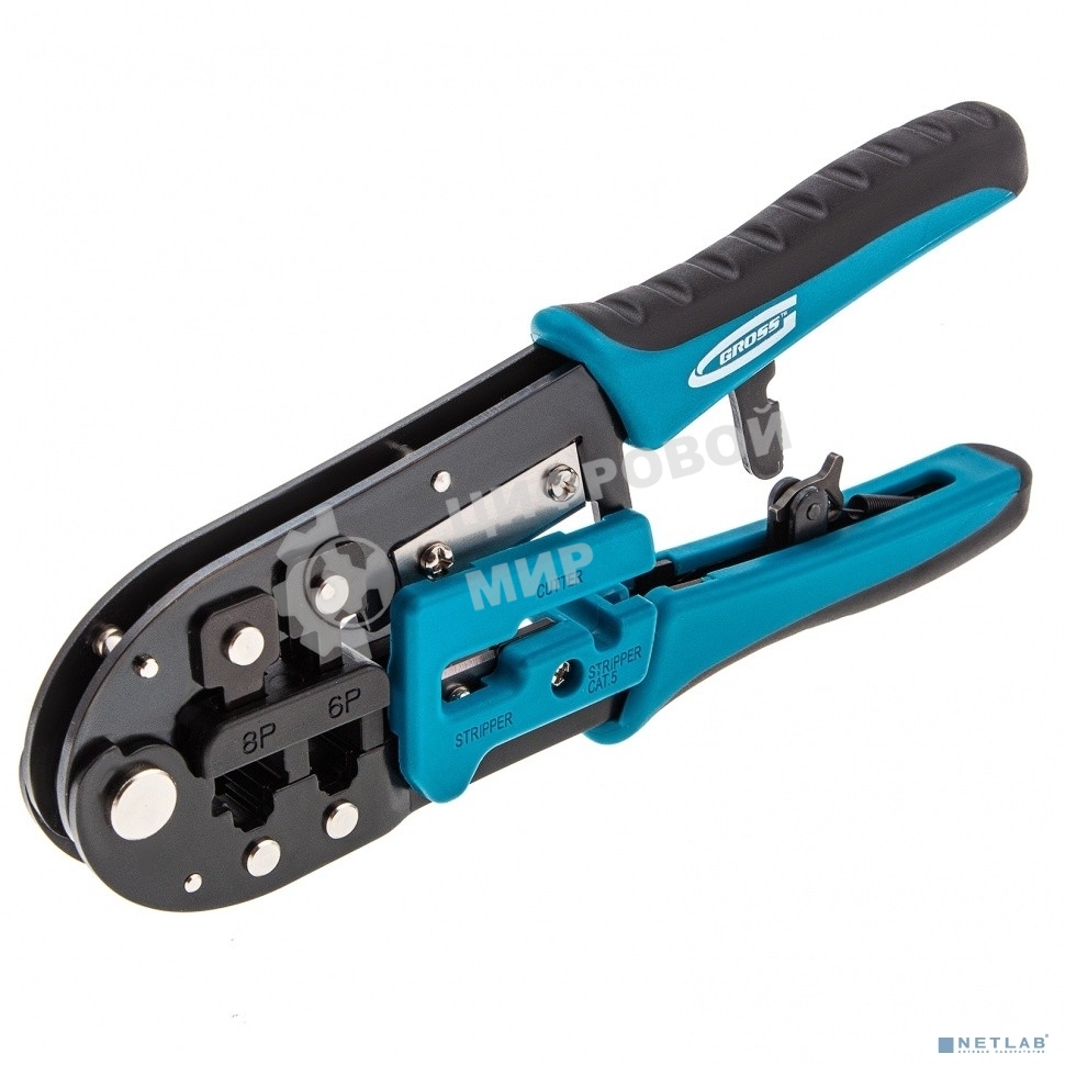 Клещи для обжима клемм Gross 17719RJ–45, 6P, 8P и RJ–11/12, 6P, 8P
