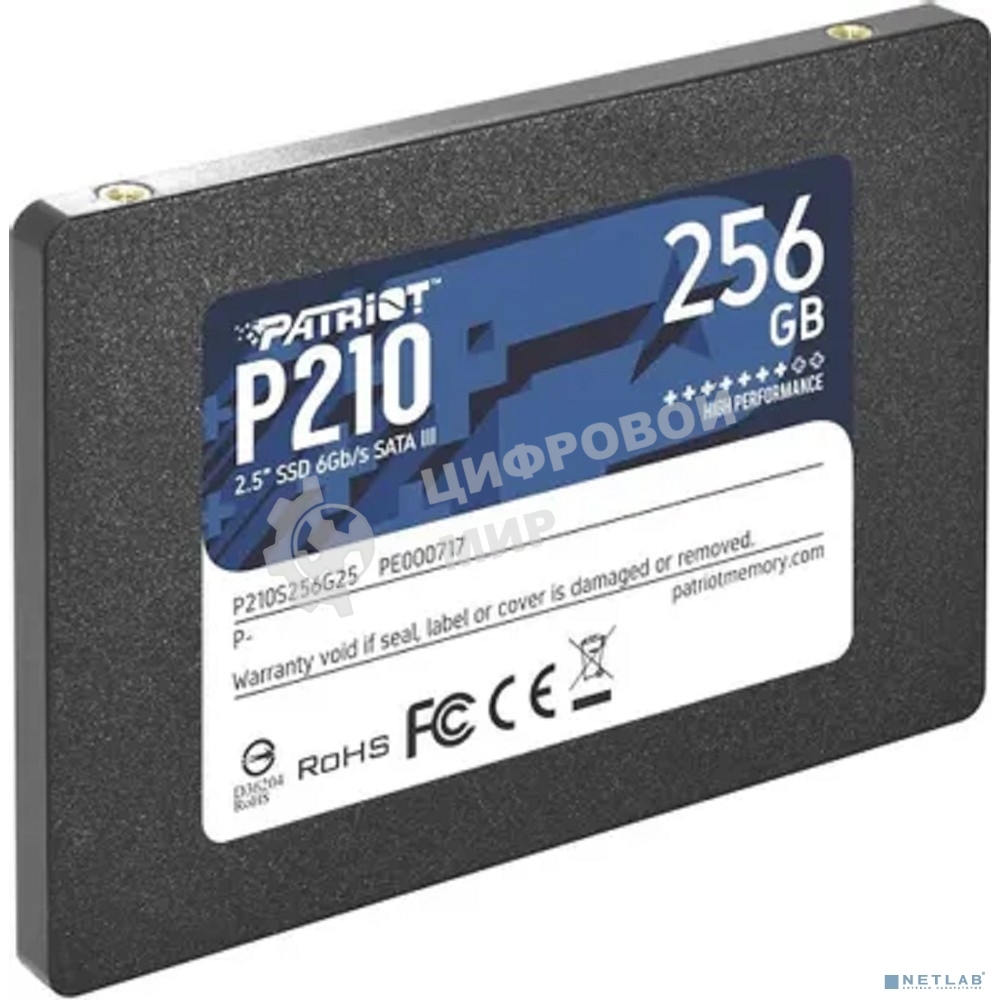 Накопитель SSD Patriot P210, 256Gb, SATA III, 2.5
