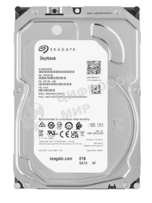 Жесткий диск Seagate HDD SATA 8Tb, SkyHawk Surveillance, 7200 rpm, 256Mb buffer, ST8000VX009, 1 year
