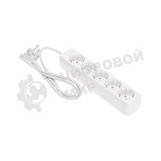 Удлинитель 5 гнезд, 1,5 м, 3х0,75 мм², с/з, белый PROconnect