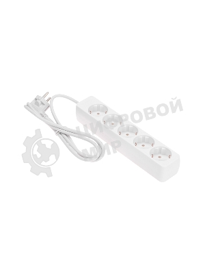 Удлинитель 5 гнезд, 1,5 м, 3х0,75 мм², с/з, белый PROconnect