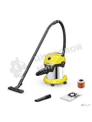 Строительный пылесос Karcher WD 3 S V-15/4/20 1000Вт (уборка: сухая) желтый