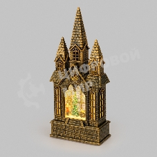 Декоративный светильник Neon-night Замок с эффектом снегопада и подсветкой, 15х7,5х35,5 см, питание 3хАА (не в комплекте) и USB