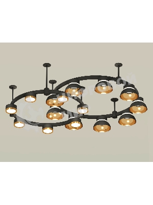 Светильник Ambrella light XR92221110/16 SBK/PYG/CL черный песок/золото желтое полированное/прозрачный GX53