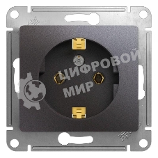 Механизм розетки 1-м Glossa 16А 250 В с заземл. графит SchE GSL001343
