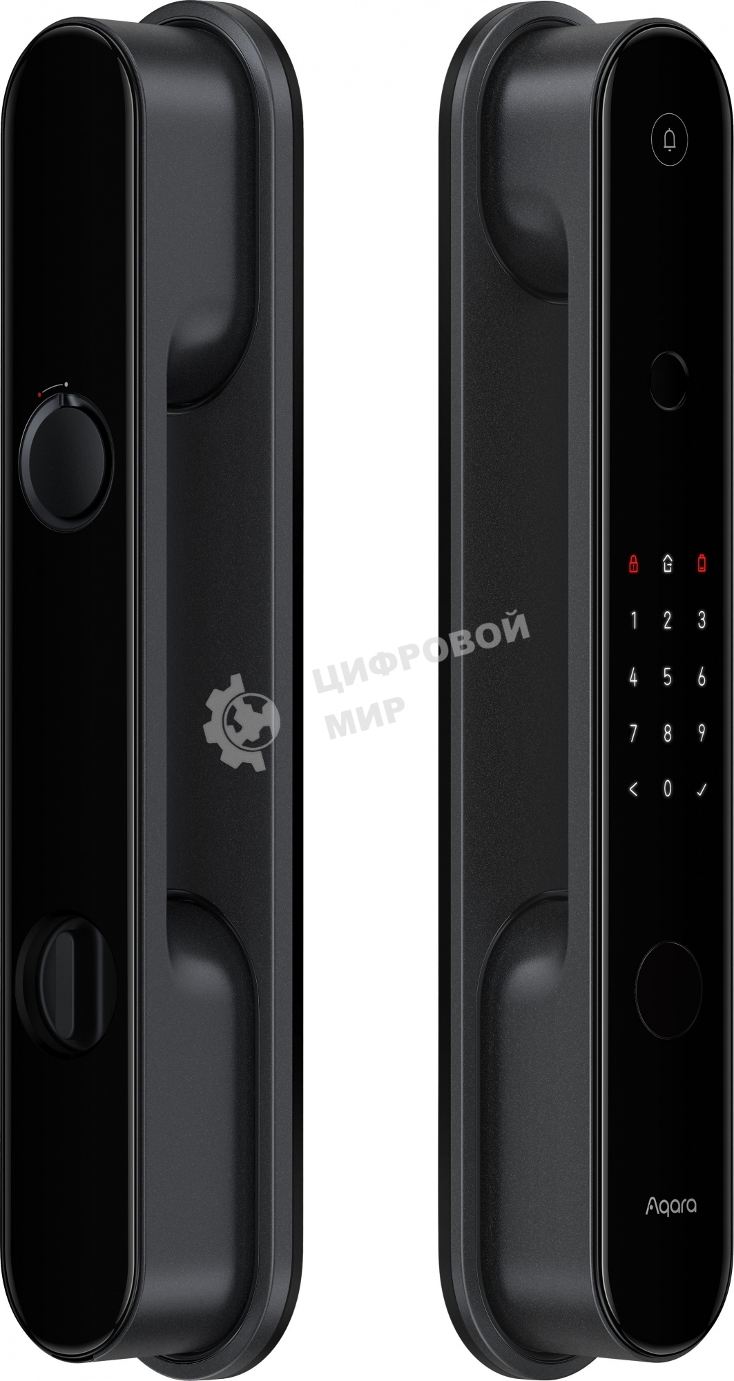 Умный замок Aqara D100 Zigbee врезной разбл.отпеч.паль. 2480mAh черный (ZNMS20LM)