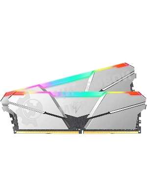 Оперативная память NETAC Shadow, DDR4, 16Gb (2x8Gb), 3200MHz, CL14, DIMM, с радиаторами, RGb, серебристый