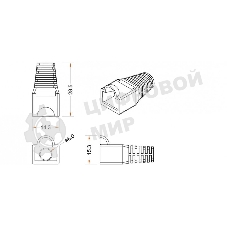 Изолирующий колпачок Hyperline BOOT-BK-10 для разъемов RJ-45, черный (10 шт.)