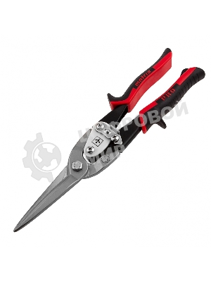 Ножницы по металлу Matrix, удлиненные, 290 мм, прямой рез, CrMo, 2-комп.обрезиненные рук-ки, PRO