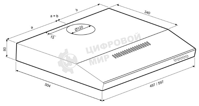 Вытяжка подвесная Krona Jessica Slim PB 500 нержавеющая сталь, 50 см, 403 куб. м/ч, 42 дБ