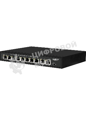 Kоммутатор Passive PoE NST NS-SW-8F2F-P/A - Fast Ethernet на 10 портов. Порты: 8 х FE (10/100 Base-T, 52V 4,5(+) 7,8(–)) совместимы с PoE (IEEE 802.3af/at), 2 x FE (10/100 Base-T) Uplink. Мощность PoE на порт - до 30W.