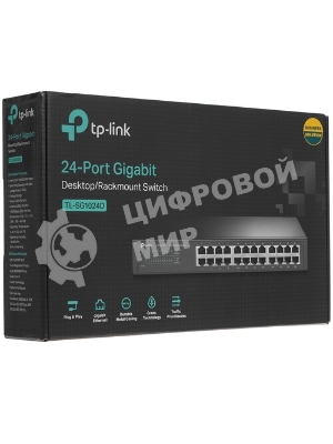Коммутатор сетевой TP-Link SMB TL-SG1024 Коммутатор 24LAN 10/100/1000Mb/s Unmanagersd Gigabit Rackmount Switch