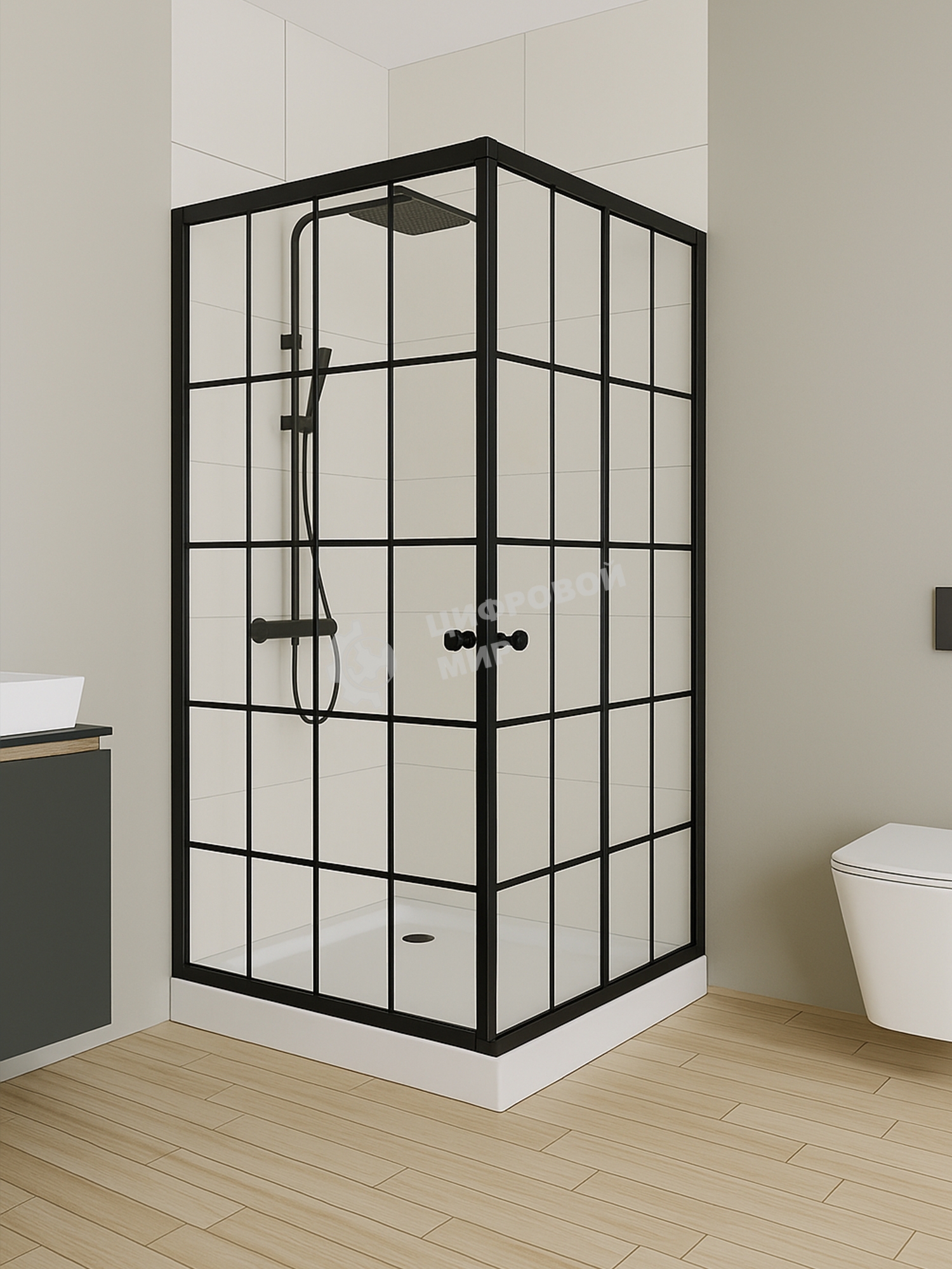 Душевой уголок квадратный BAU Stil square 80х80х195, с поддоном 12,5 см, закаленное стекло толщиной