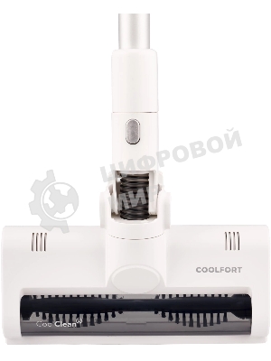 Пылесос вертикальный Coolfort CF-3001 белый, питание от аккумулятора, 150 Вт, уборка сухая, пылесборник 0.5 л, работа от АКБ max 30 мин.