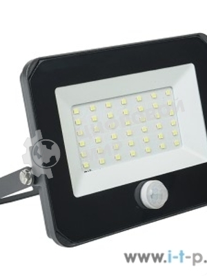 Прожектор IEK LPDO602-50-65-K02 СДО 06-50Д светодиодный черный с датчиком движения IP54 6500K